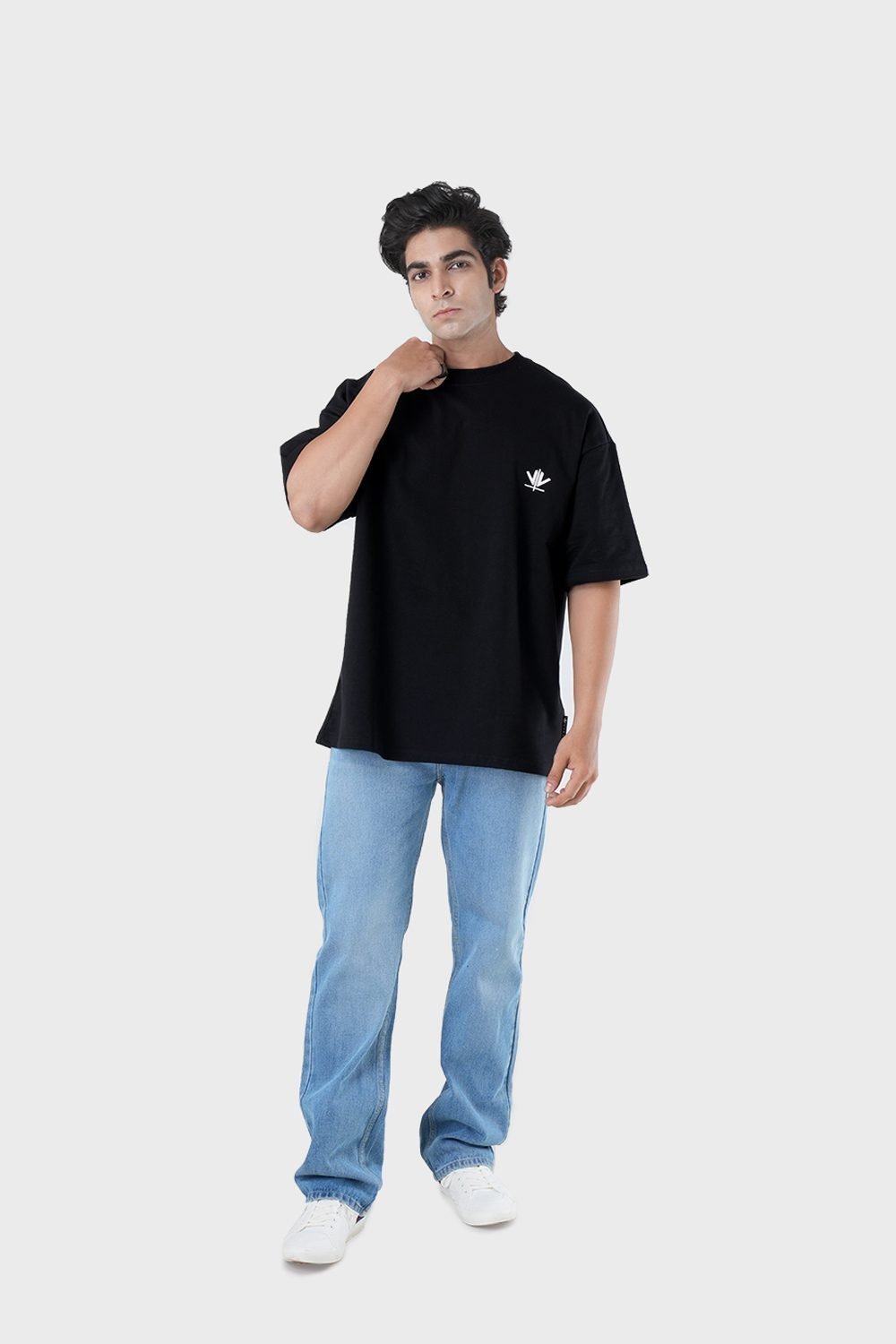 Men's Oversized Drop Shoulder T-Shirt - HIP HOP in Color Black