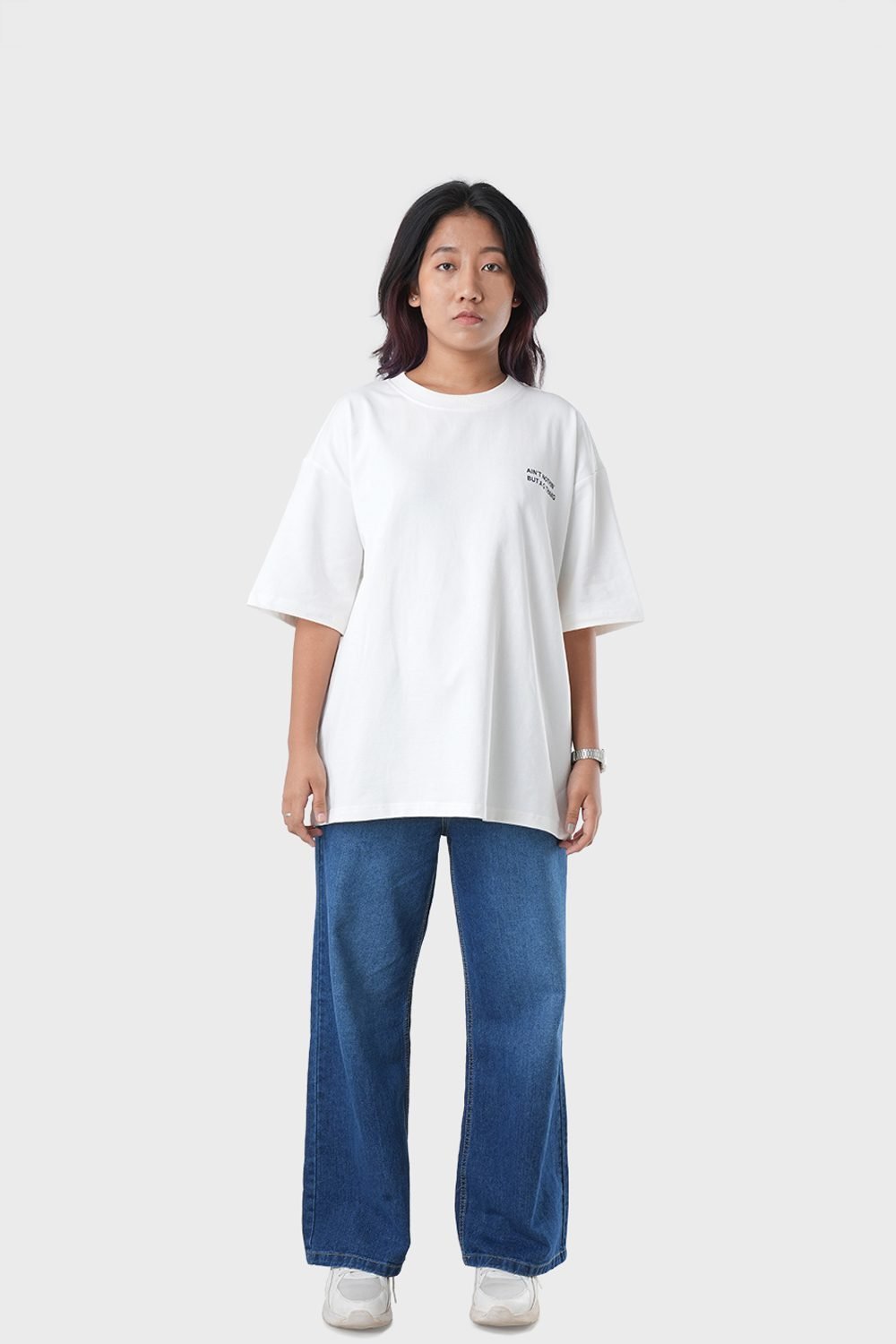 Women's Oversized Drop Shoulder T-Shirt - HIP HOP in Color Off White
