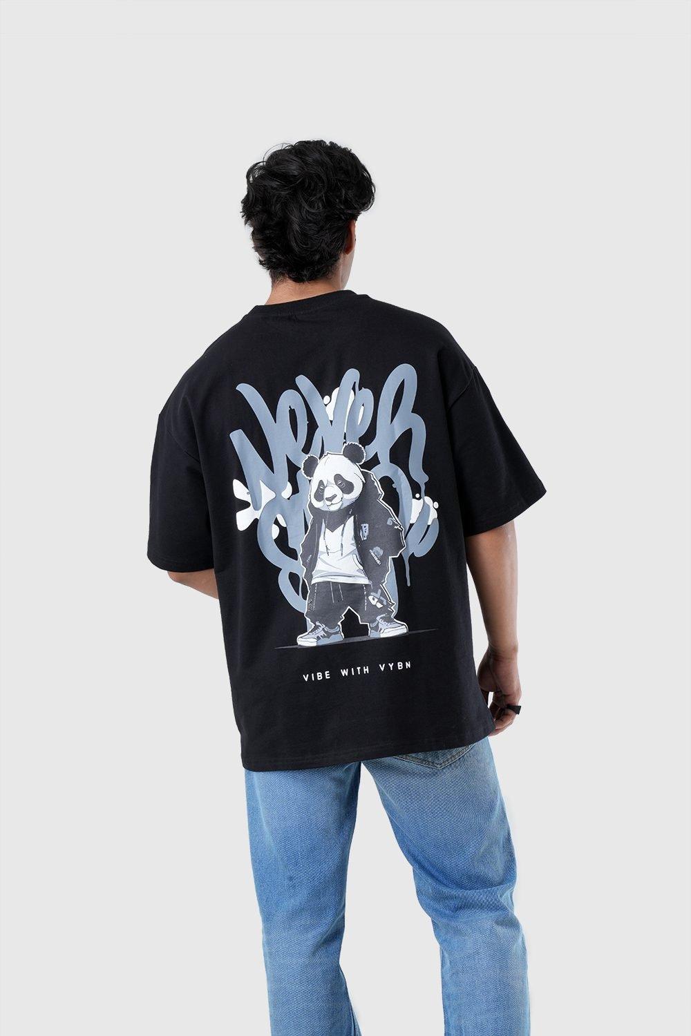 Men's Oversized Drop Shoulder T-Shirt - HIP HOP in Color Black