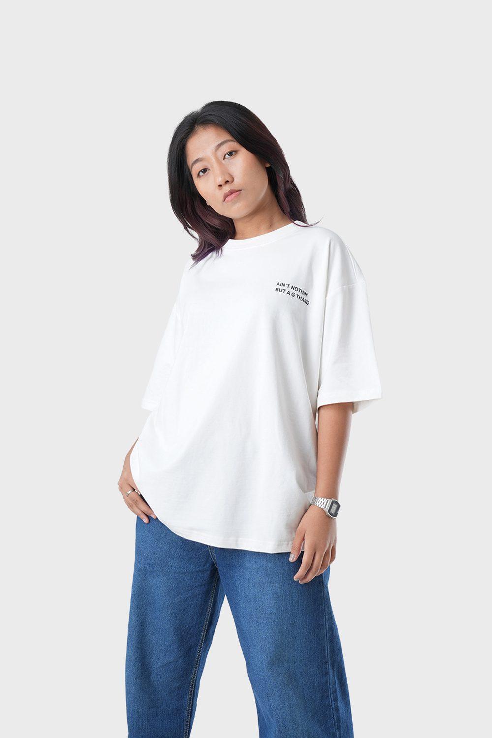 Women's Oversized Drop Shoulder T-Shirt - HIP HOP in Color Off White